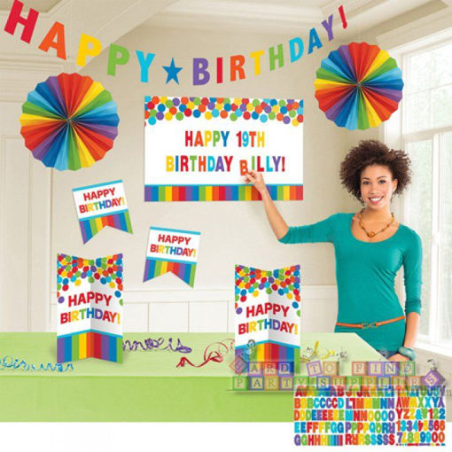 Picture of HAPPY BIRTHDAY RAINBOW ROOM DECORATING KIT - 12PK